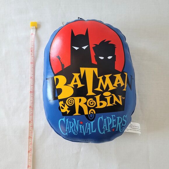 Vintage 1997 Batman & Robin Carnival Capers Plush Pillow w/ Suction Cup - Picture 8 of 9